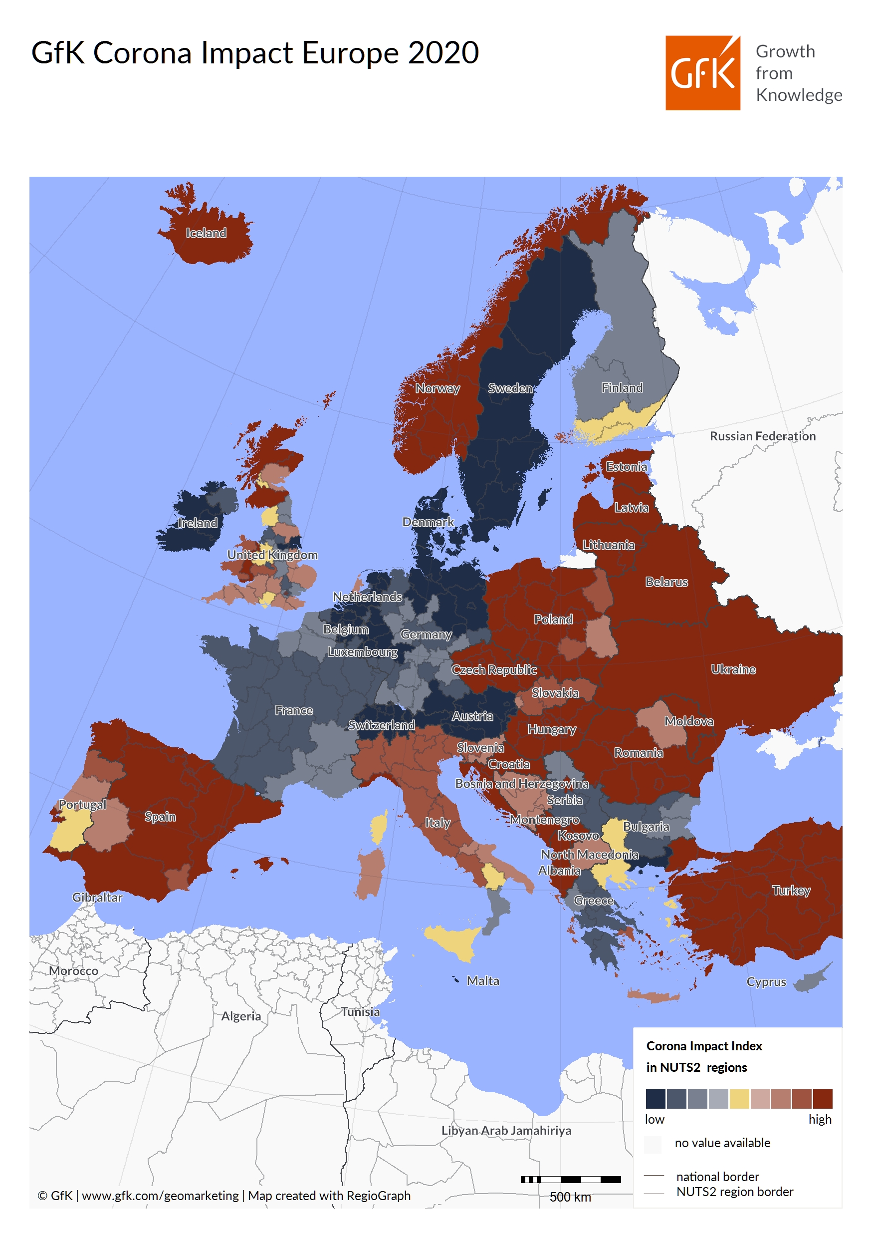 Map of the Month GfK Corona Impact Europe 20